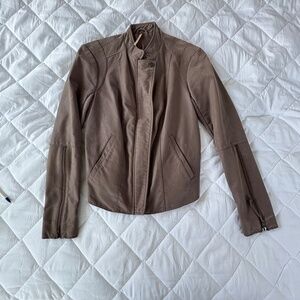 Free People Muted Purple Moto Vegan Leather Jacket Size 6
